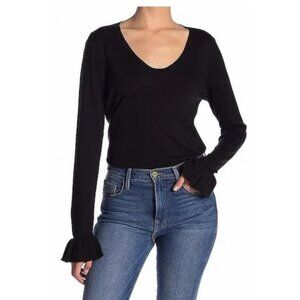 14th&Union Scoop NeckRuffle Cuff Sweater